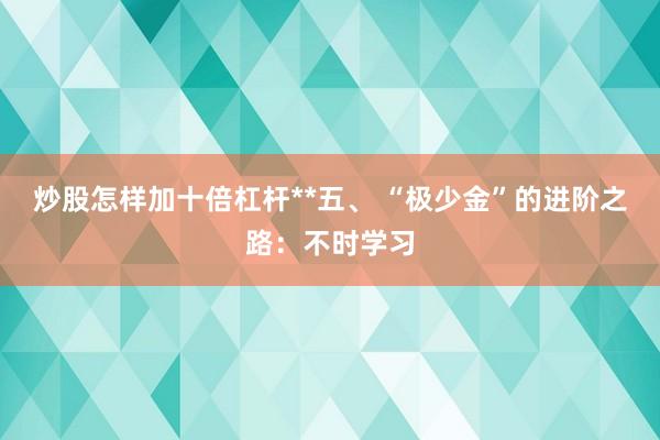 炒股怎样加十倍杠杆**五、 “极少金”的进阶之路：不时学习