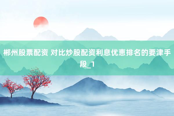 郴州股票配资 对比炒股配资利息优恵排名的要津手段_1